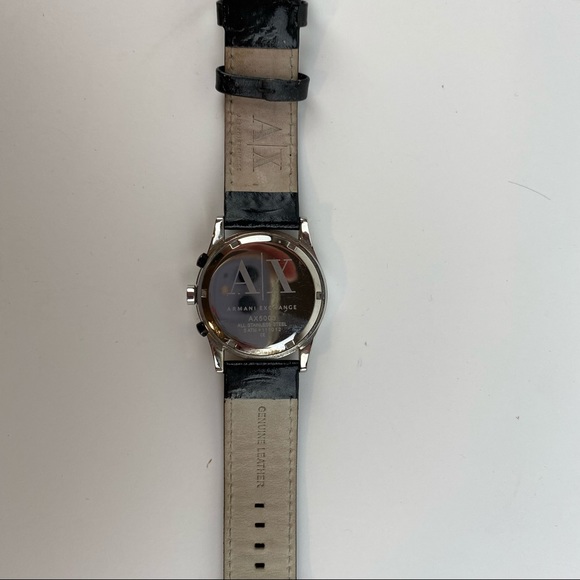 A/X Armani Exchange Black Leather Watch - Picture 3 of 4